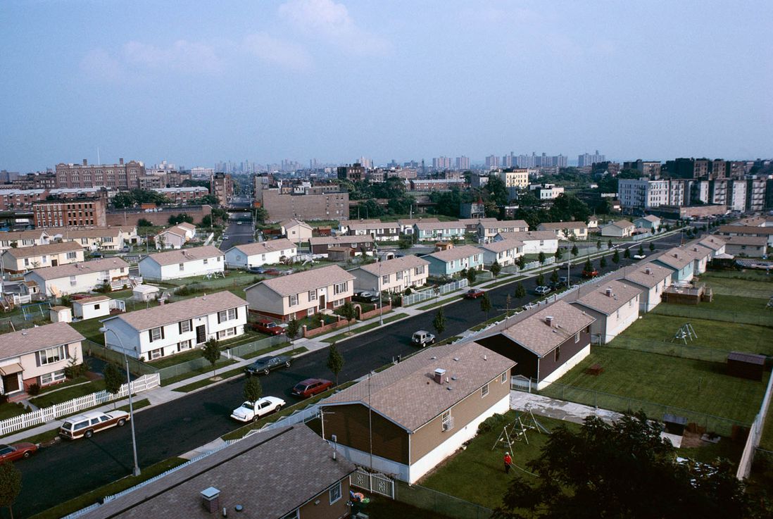 View east along Charlotte St. from Boston Rd., Bronx, 1989